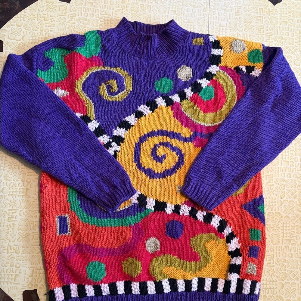 Vintage Colorful Abstract Sweater